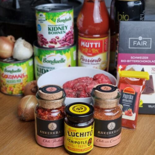 Zutaten für Chili con Carne aus dem DutchOven